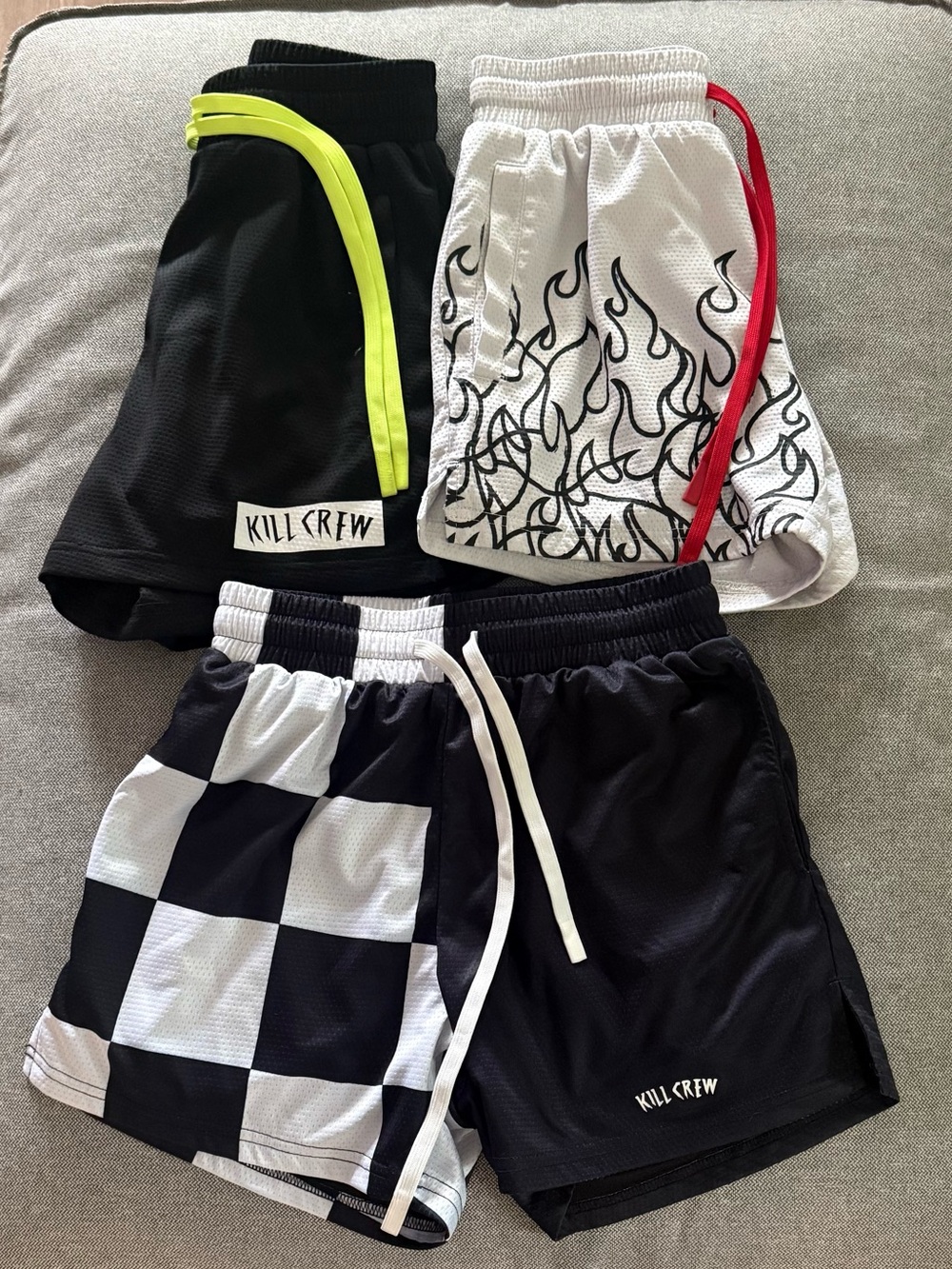 Kill Crew Black & White Mesh Shorts Set